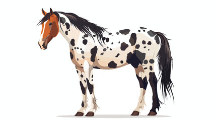 Appalloosa breed horse flat vector illustration.