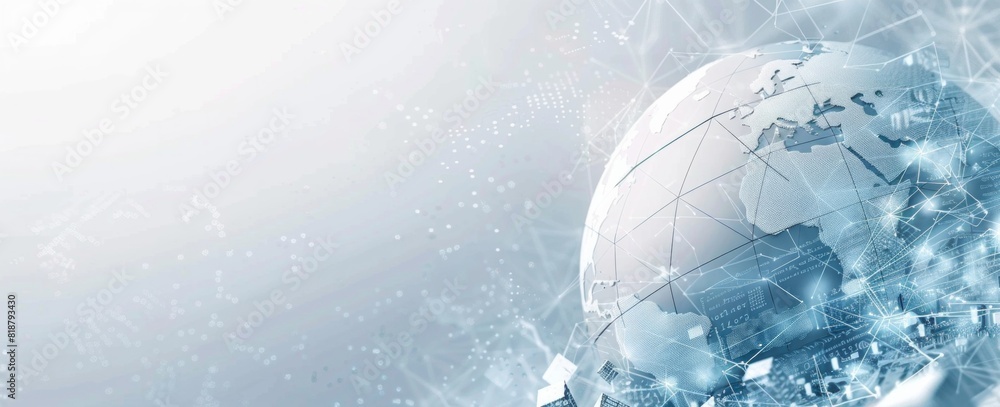 Aufkleber abstract digital technology background with globe and map