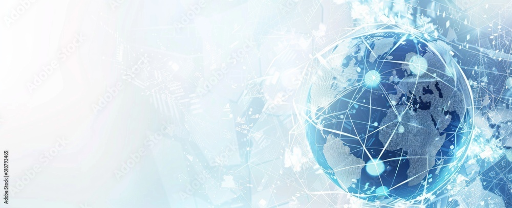 Aufkleber abstract digital technology background with globe and map