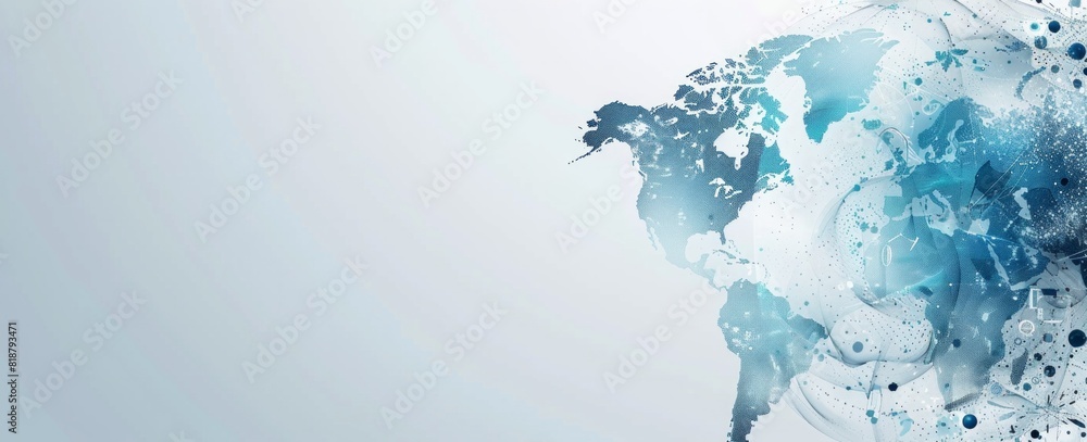 Aufkleber abstract digital technology background with globe and map
