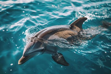 dolphins ocean tropical swimming playful cheerful fun underwater marine life paradise happiness joy summer vacation paradise 