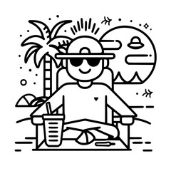 Vacation icon, leisure icon, summer icon, travel icon, beach icon, sun icon, tourism icon, airplane icon, travel destinations icon, family icon, business icon, sunbathing icon, icon, travel, summer, b