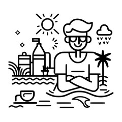 Vacation icon, leisure icon, summer icon, travel icon, beach icon, sun icon, tourism icon, airplane icon, travel destinations icon, family icon, business icon, sunbathing icon, icon, travel, summer, b