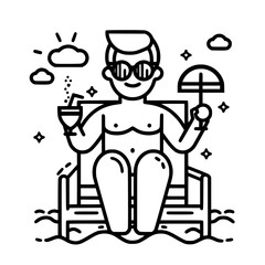 Vacation icon, leisure icon, summer icon, travel icon, beach icon, sun icon, tourism icon, airplane icon, travel destinations icon, family icon, business icon, sunbathing icon, icon, travel, summer, b