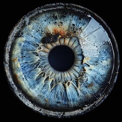 Eye Pupil. Abstract Macro View of Blue Eye with Iris and Lens