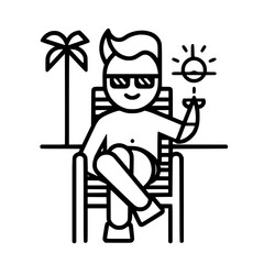 Vacation icon, leisure icon, summer icon, travel icon, beach icon, sun icon, tourism icon, airplane icon, travel destinations icon, family icon, business icon, sunbathing icon, icon, travel, summer,