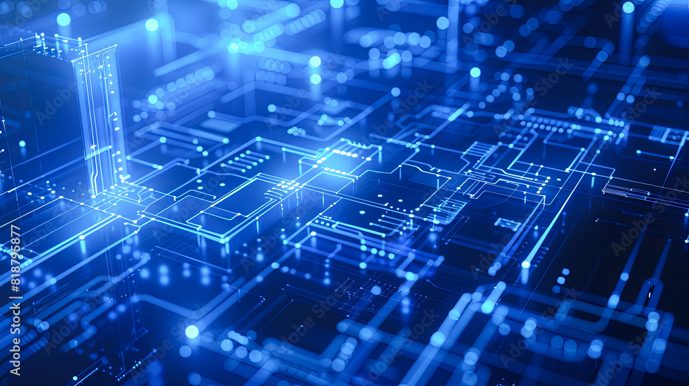 Poster circuit board background. technology and science concept. 3d rendering