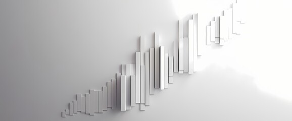 Sleek and precise visualization of a sudden increase in market performance, captured in a neat bar graph against a pristine white backdrop.