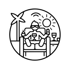 Vacation icon, leisure icon, summer icon, travel icon, beach icon, sun icon, tourism icon, airplane icon, travel destinations icon, family icon, business icon, sunbathing icon, icon, travel, summer,