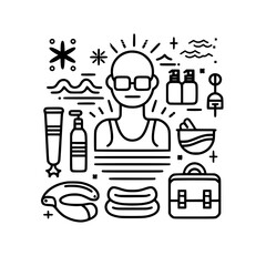 Vacation icon, leisure icon, summer icon, travel icon, beach icon, sun icon, tourism icon, airplane icon, travel destinations icon, family icon, business icon, sunbathing icon, icon, travel, summer,