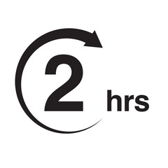 2 hours arrow timer icon vector illustration eps