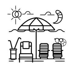 Vacation icon, leisure icon, summer icon, travel icon, beach icon, sun icon, tourism icon, airplane icon, travel destinations icon, family icon, business icon, sunbathing icon, icon, travel, summer,