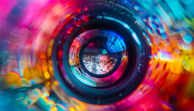 A blurry image of a camera lens.