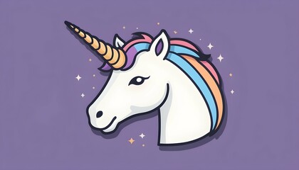 A unicorn icon with a horn on its forehead upscaled_4