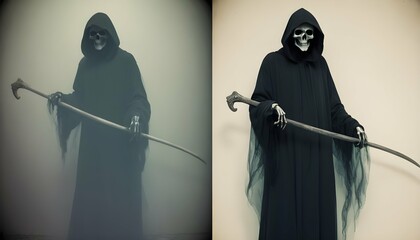 A spectral image of the grim reaper his form fadi