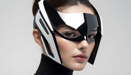 A futuristic mask with sleek lines and high tech f upscaled_8