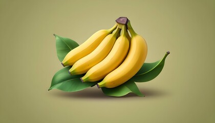 A bunch of bananas icon with yellow fruit and gree