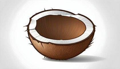 A coconut icon with brown husk and white flesh upscaled_3