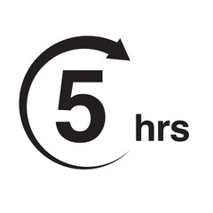 5 hours arrow timer icon vector illustration eps