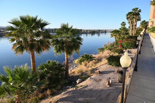 Colorado River from the Golden Nugget Hotel at Laughlin, Nevada.