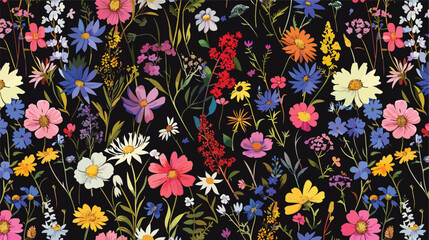 Floral seamless pattern with gorgeous blooming flower