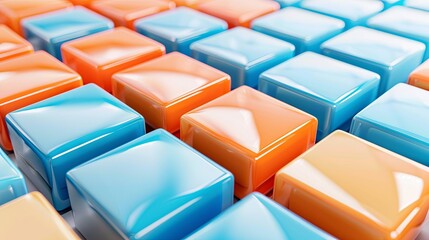 Obraz premium Colorful abstract geometric pattern with glossy cubes