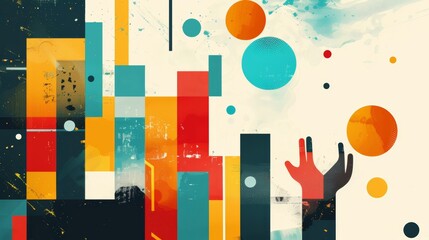 Abstract contemporary graphic design concept art for modern office poster and technology research