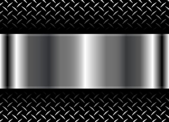 Black metal background with diamond plate texture pattern.