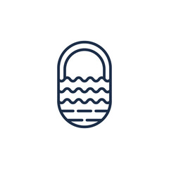 cottage simple line art logo template vector illustration design