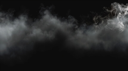 Fototapeta premium Smoke black ground fog cloud floor mist background steam dust dark white horror overlay. Ground smoke haze night black water atmosphere.