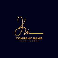 Ki Initial signature logo vector design