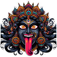 Hindu Goddess Kali Mata Vector Illustration