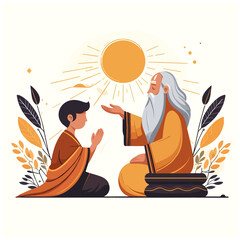 Illustration for the Day Of Honoring Celebration Guru Purnima