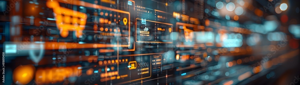 Poster personalized e commerce platform interface with sophisticated data visualization