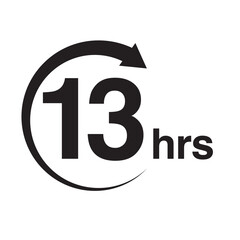 13 hours arrow timer icon vector illustration eps