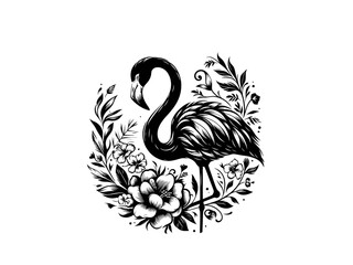 Fototapeta premium Graceful Flamingo: Flamingo Vector Illustration for Tropical Designs and Exotic Art