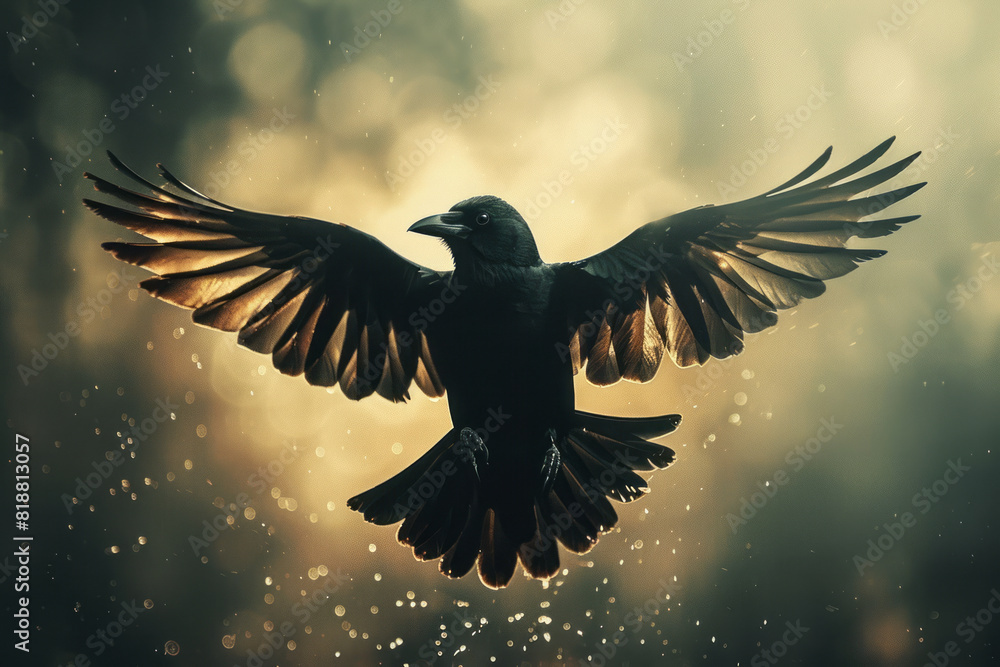 Leinwandbilder dynamic image of a bird with torn wings, its incomplete silhouette highlighting its inability to fly