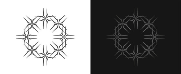 Circular tattoo. Neo tribal. Acid Neo-tribal shapes. Tattoo. Neo Gothic. Organic fluid shapes. Brutalist futuristic style. Cyber sigilism. Tattoo sketch. Gothic, Celtic.