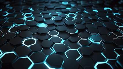 Fototapeta premium Abstract Technology Background with 3D Hexagonal Patterns