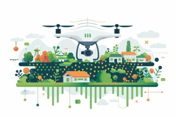 Digital agriculture leverages advanced high-tech drones for structured farming, soil health monitoring, and efficient agricultural management.