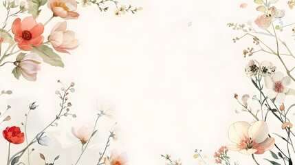 Elegant Floral Stationary with Delicate Border and Minimalist Design