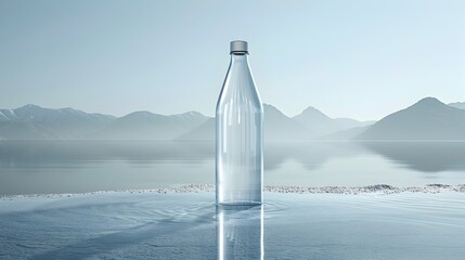 Sleek and Sculptural Mineral Water Bottle Echoes the Majestic Himalayan Landscape © pkproject