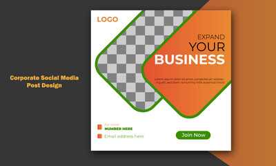 business marketing promotional post banner design vector mockup template