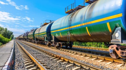 Journey of the Liquid Cargo: Train and Tanker Car on the Tracks