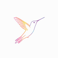 Obraz premium Hummingbird in cartoon, doodle style. Image for t-shirt, web, mobile apps and ui. Isolated 2d vector illustration in logo, icon, sketch style, Eps 10. AI Generative