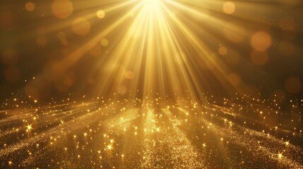 This image captures the essence of a radiant golden light burst with sparkling effects, which can symbolize magic or celebration