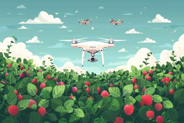 Agriculture leverages farm robots and drones for nighttime operations, precision farming, wildlife management, horticulture, and ecological surveys.