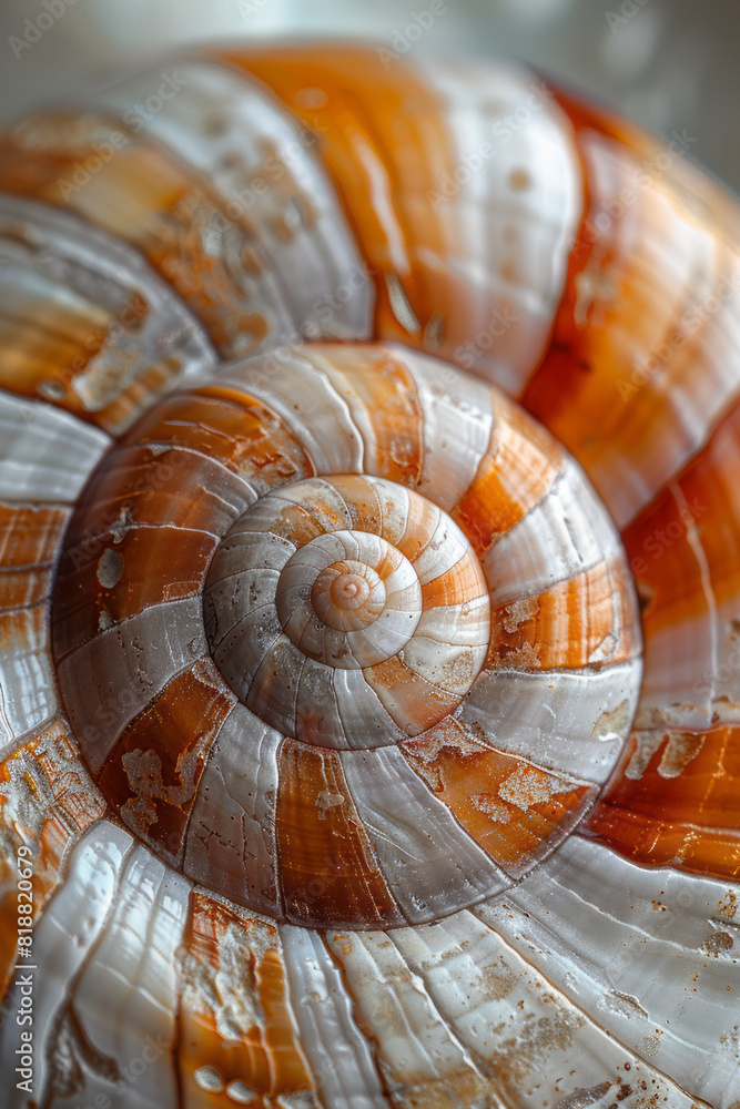 Aufkleber abstract image of a helix lucorum (turkish snail), with its striking, almost checkerboard-like shell