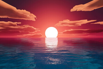 sunset over the sea