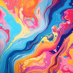 Abstract marbled acrylic paint ink background. Generative AI.